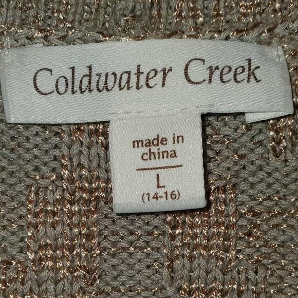 COLDWATER Creek Women's Oversize Knit Sweater Shark Bite Style Vest Size Large - Picture 3 of 6